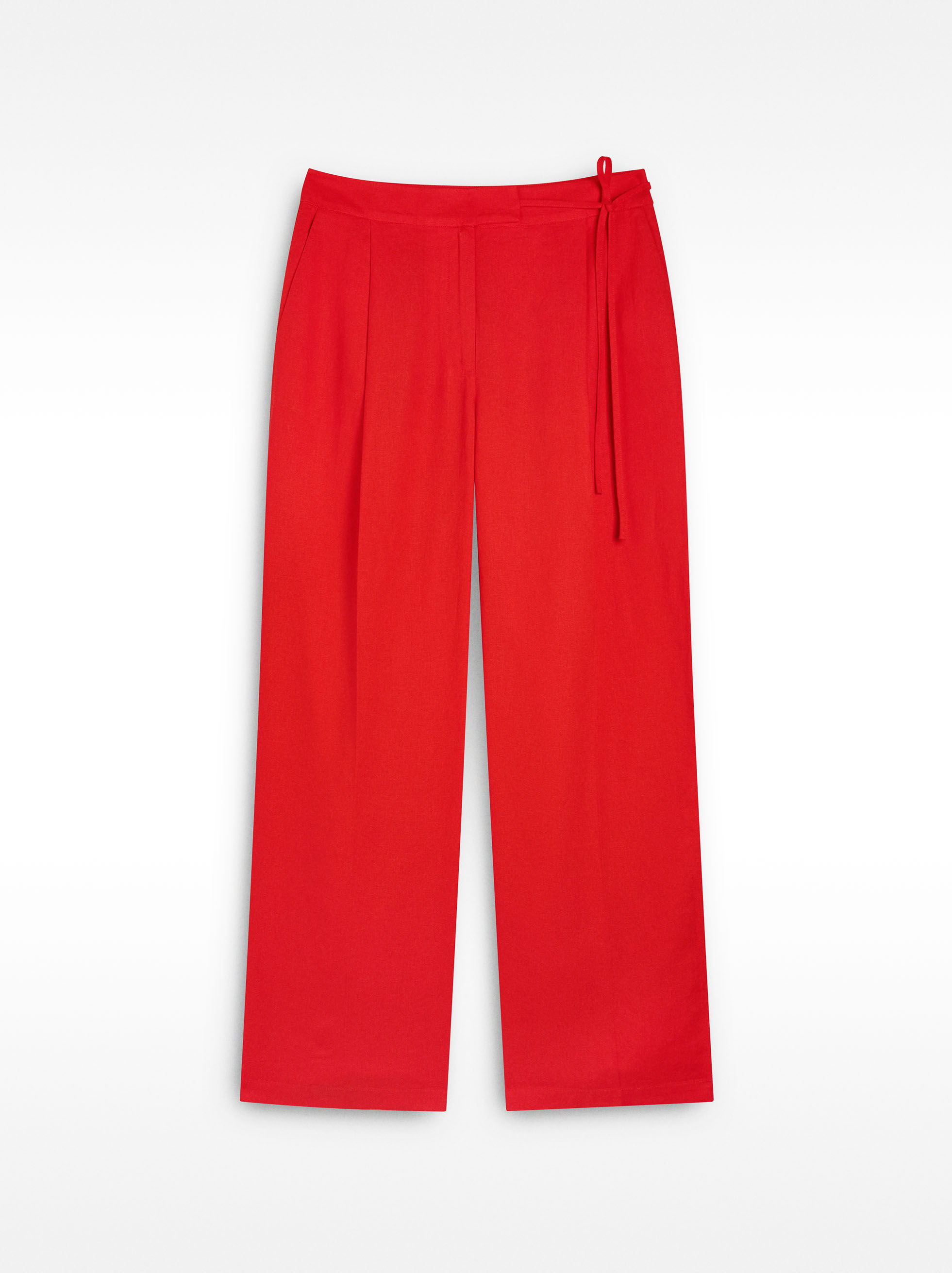 Resim Keten Karışımlı Pileli Pantolon