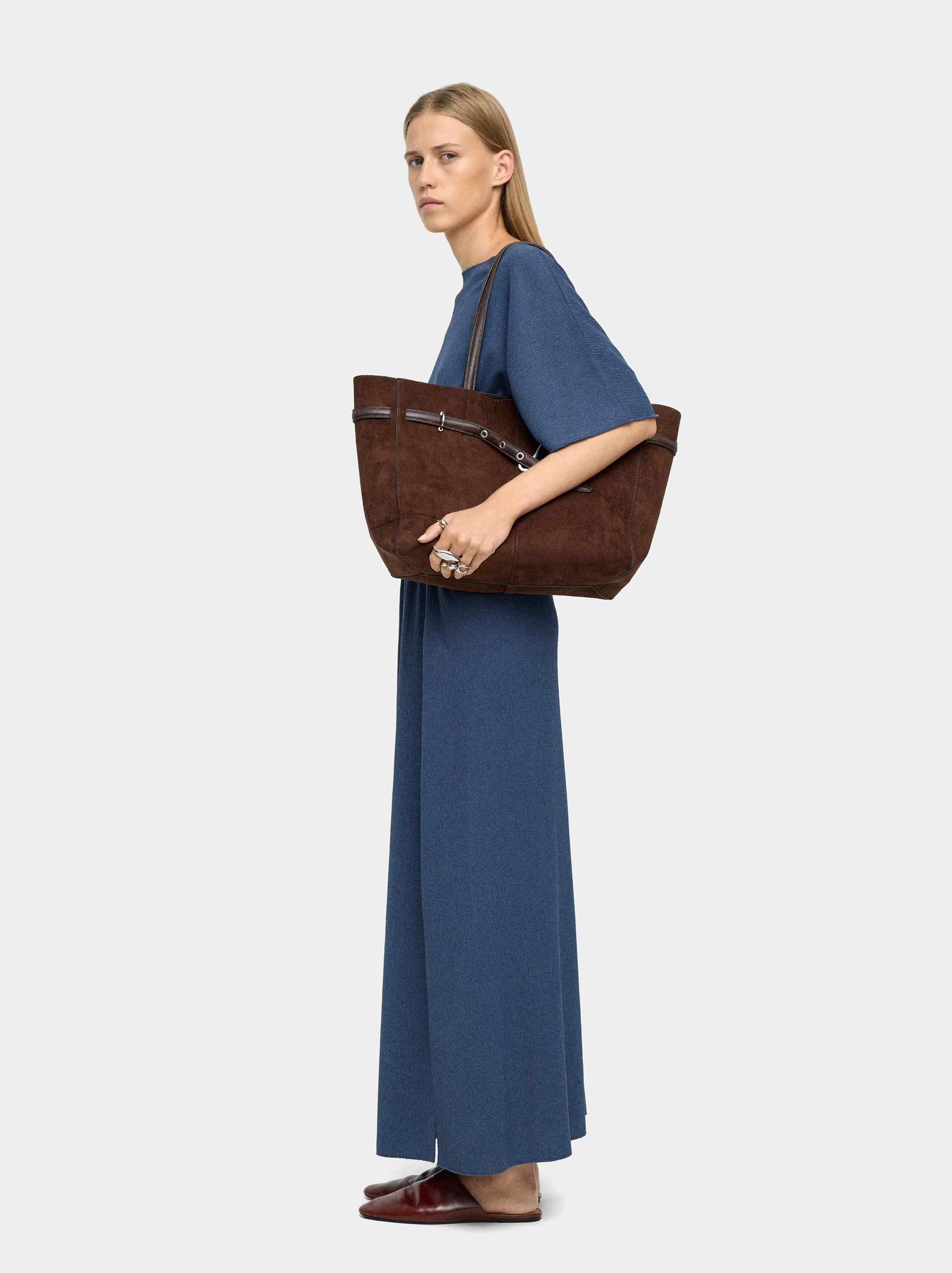 Resim Buruşuk Efektli Uzun Etek