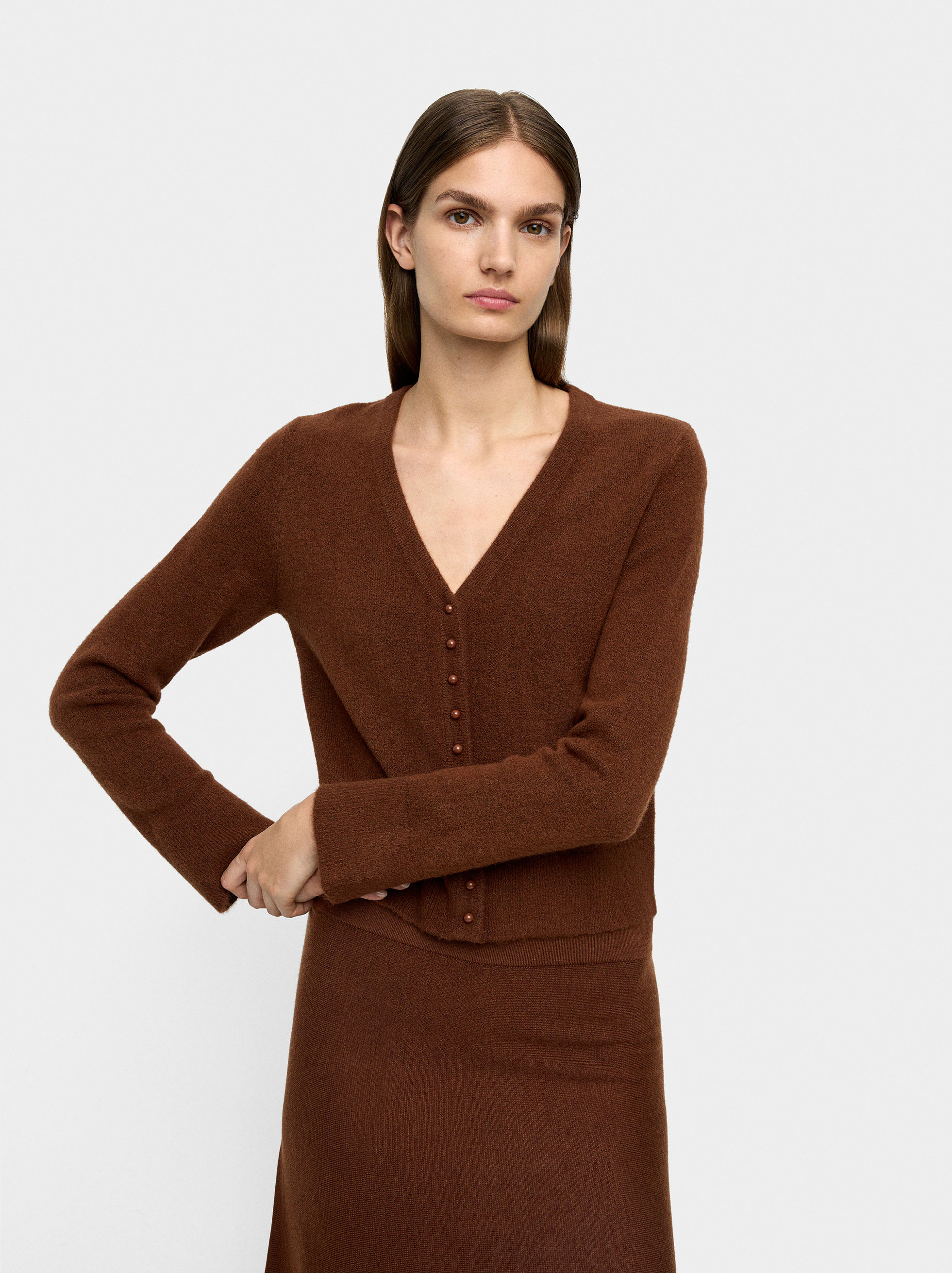 Resim V Yaka Örme Hırka