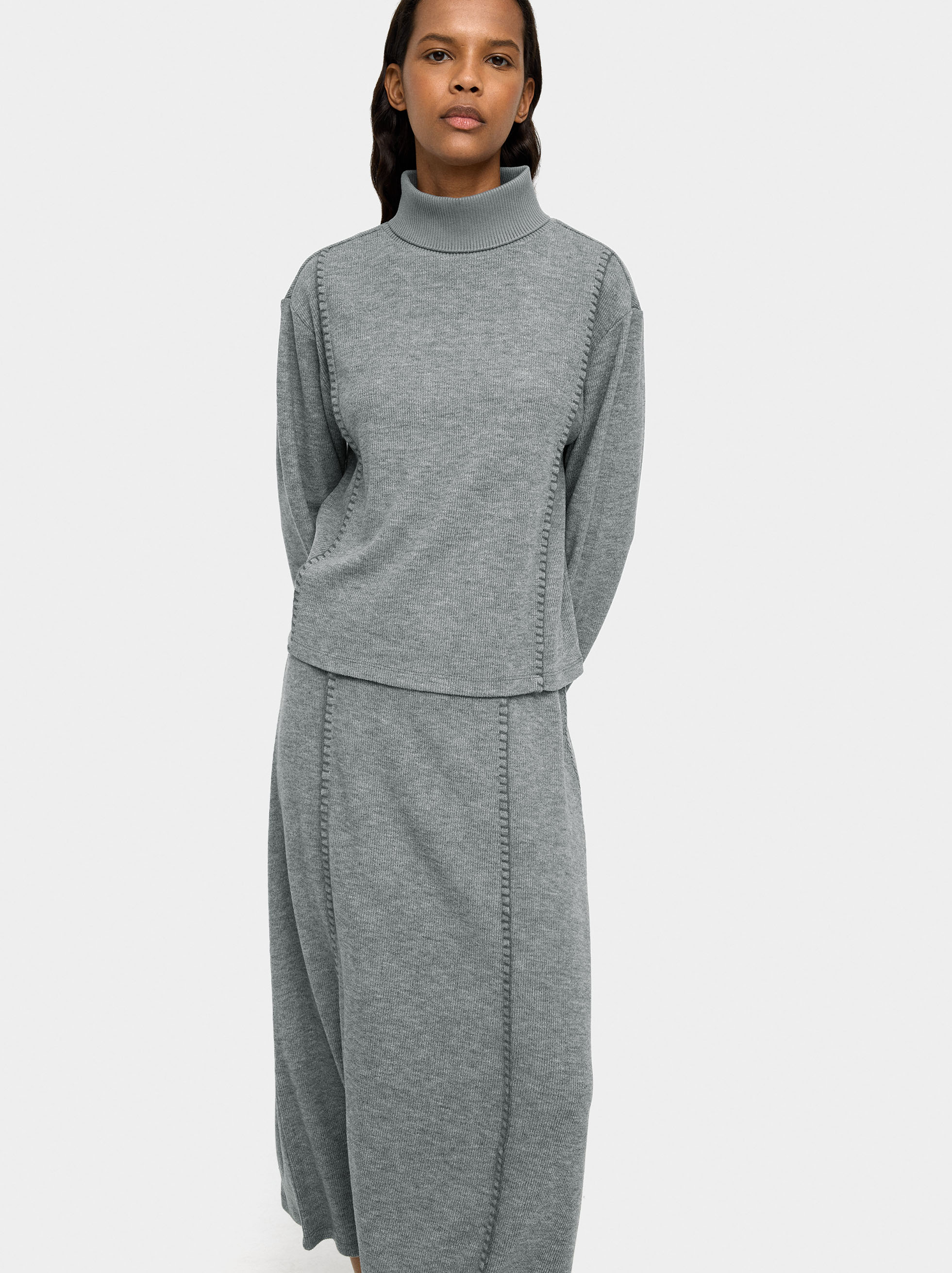 Resim Büzgülü Yakalı Ribana Kazak