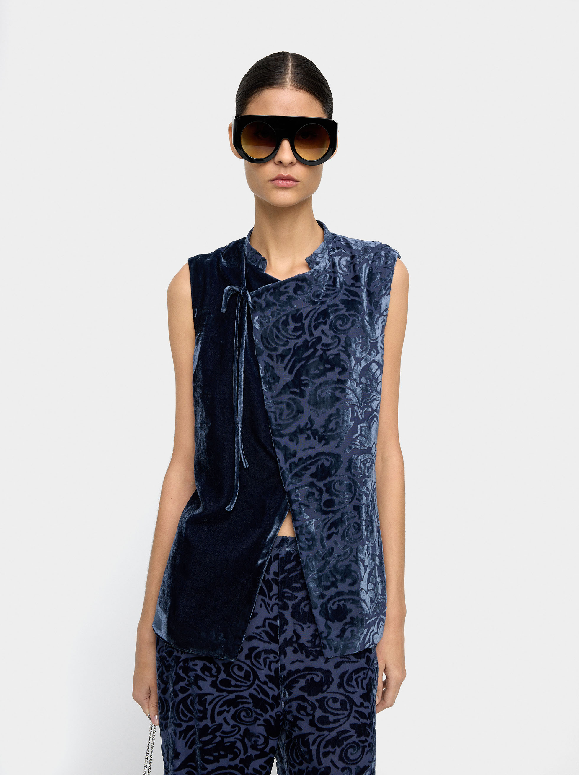 Resim Çapraz Kesimli Jakarlı Üst