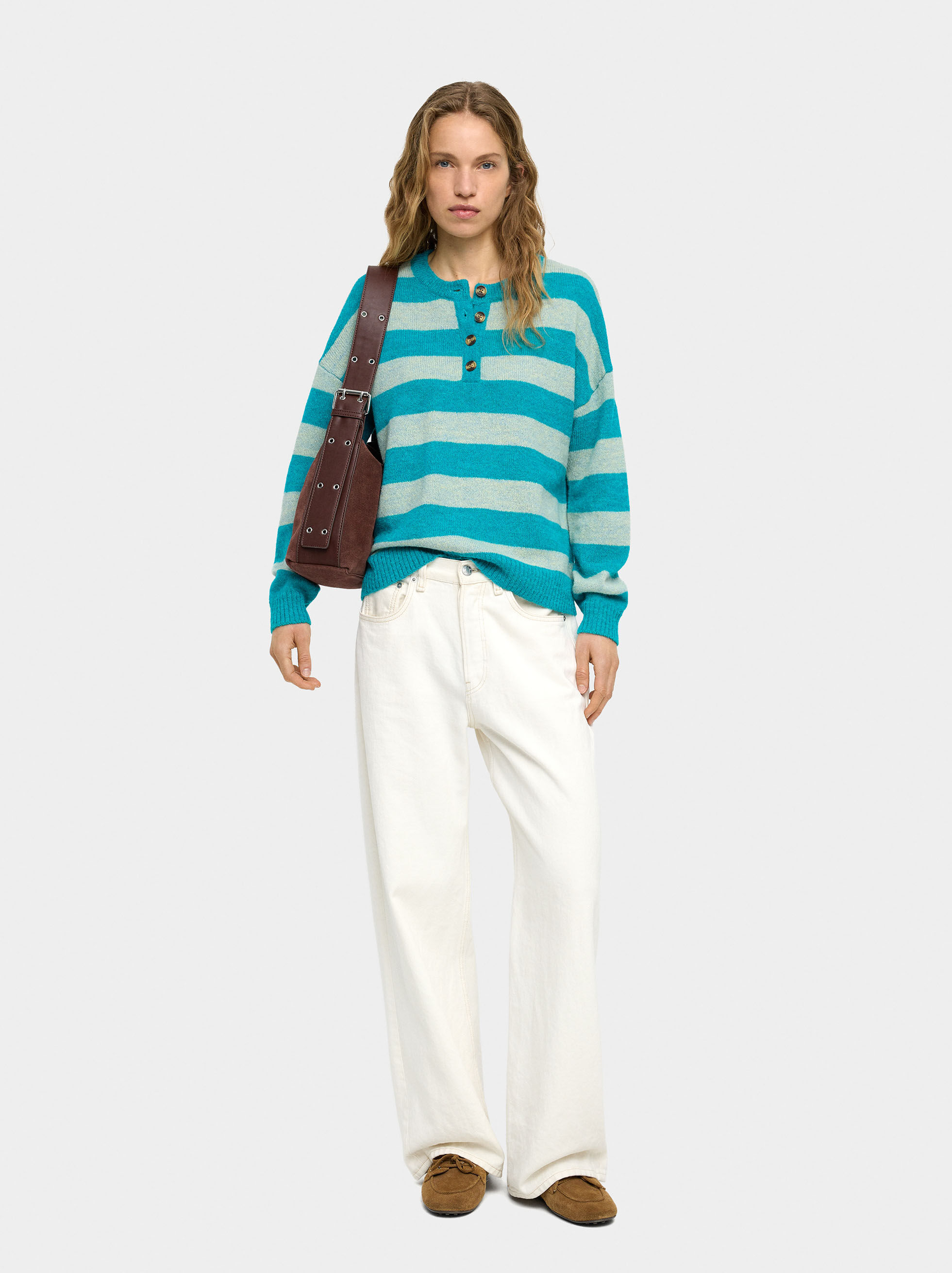 Resim Çizgili Örme Kazak