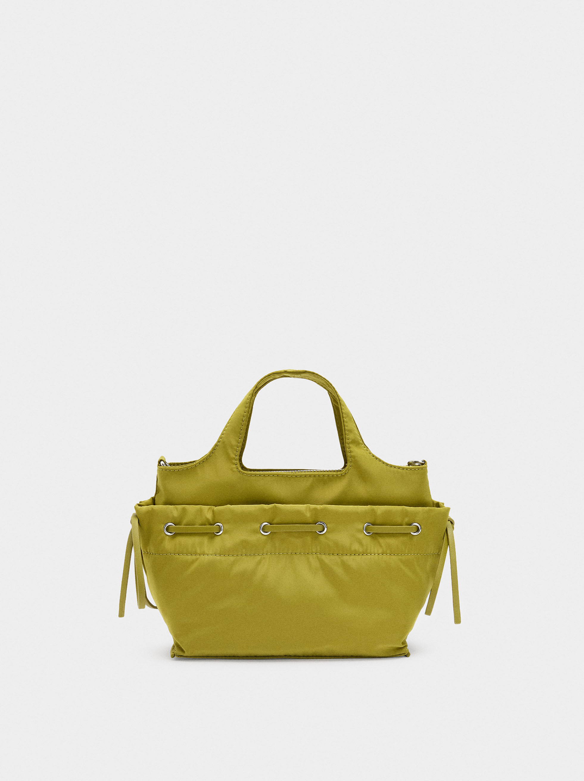 Resim Kordonlu Teknik Kumaş Tote Çanta