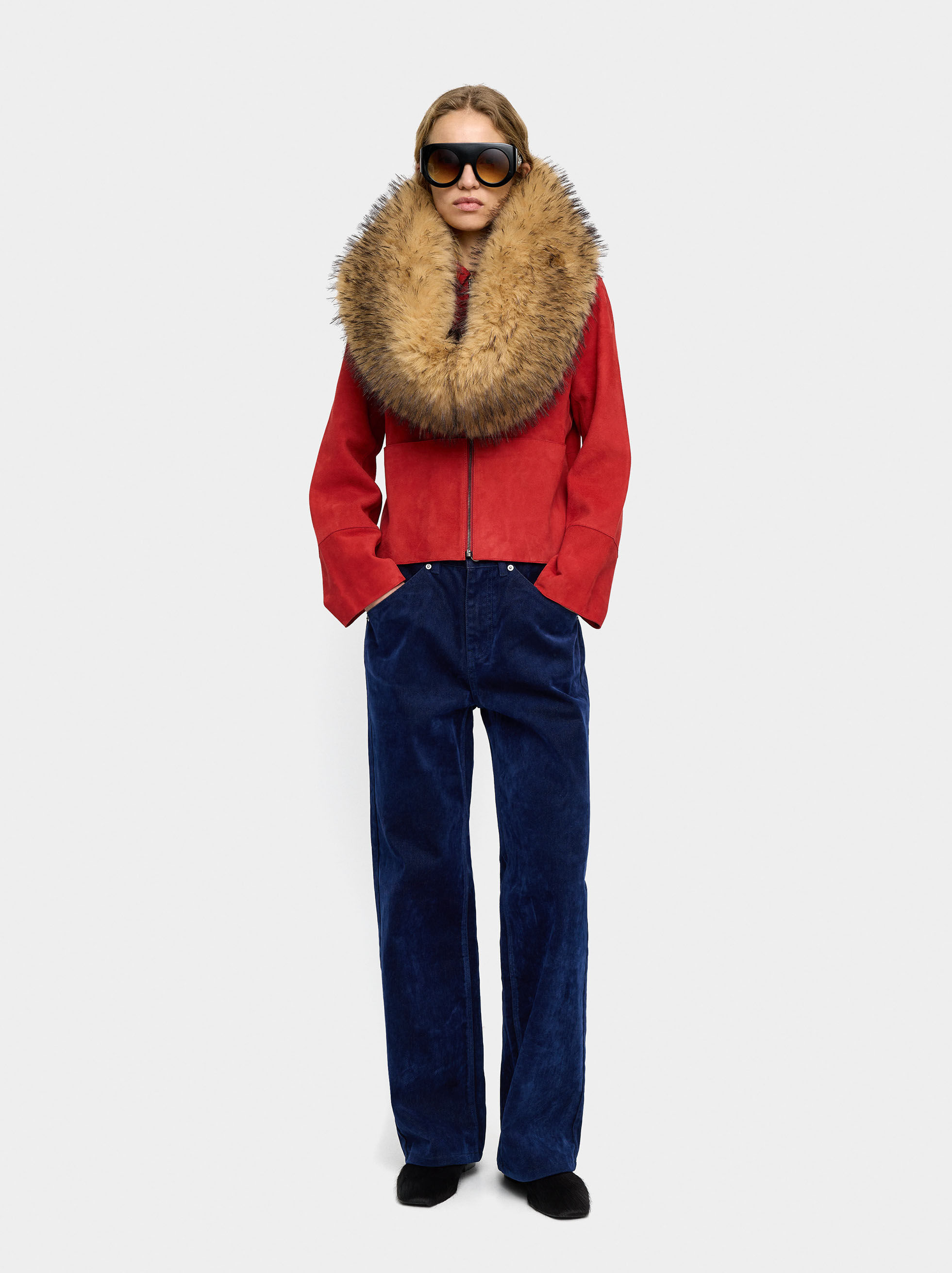 Resim Kadife Efektli Kot Pantolon