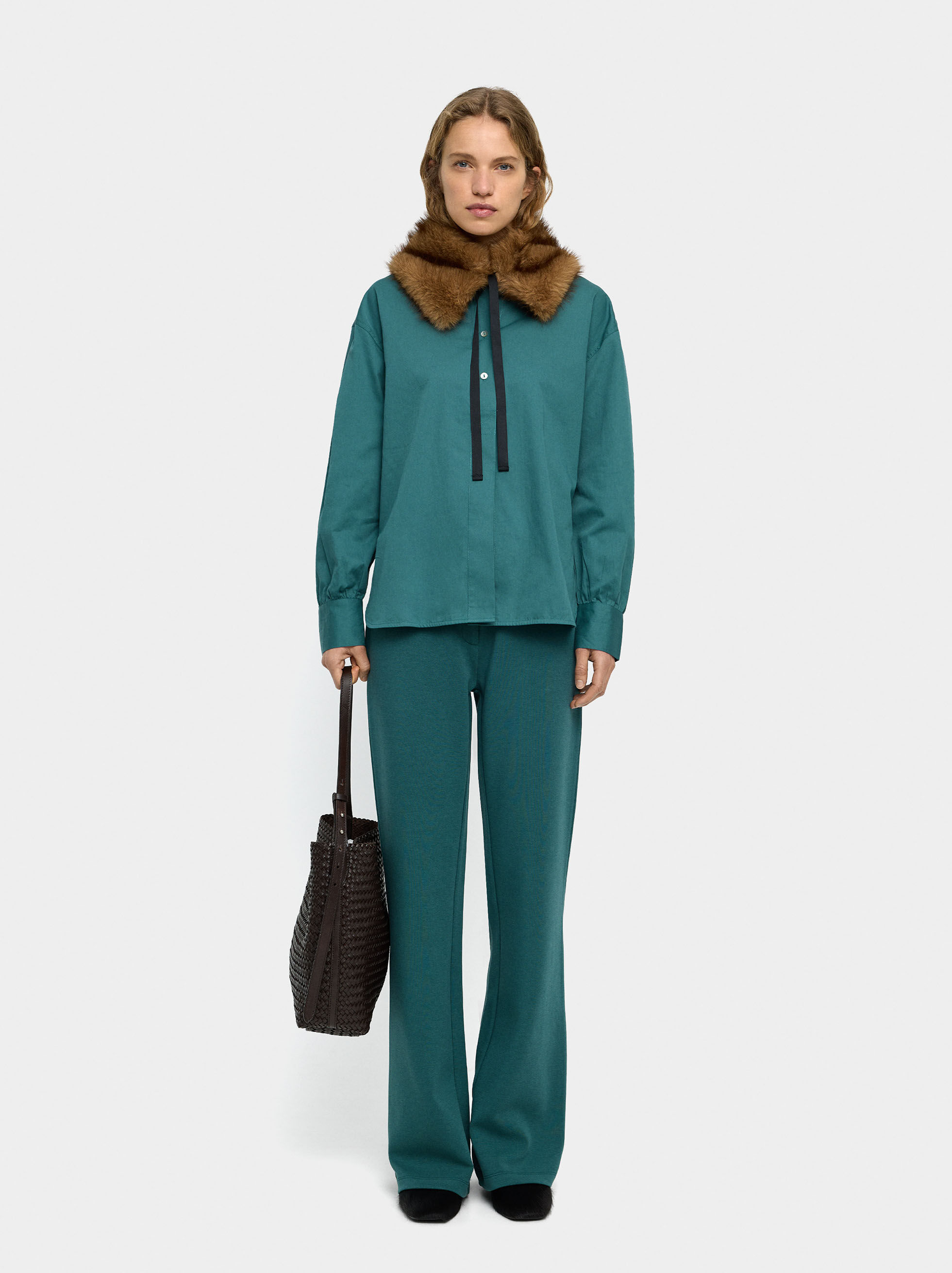 Resim Pamuk Karışımlı Pantolon