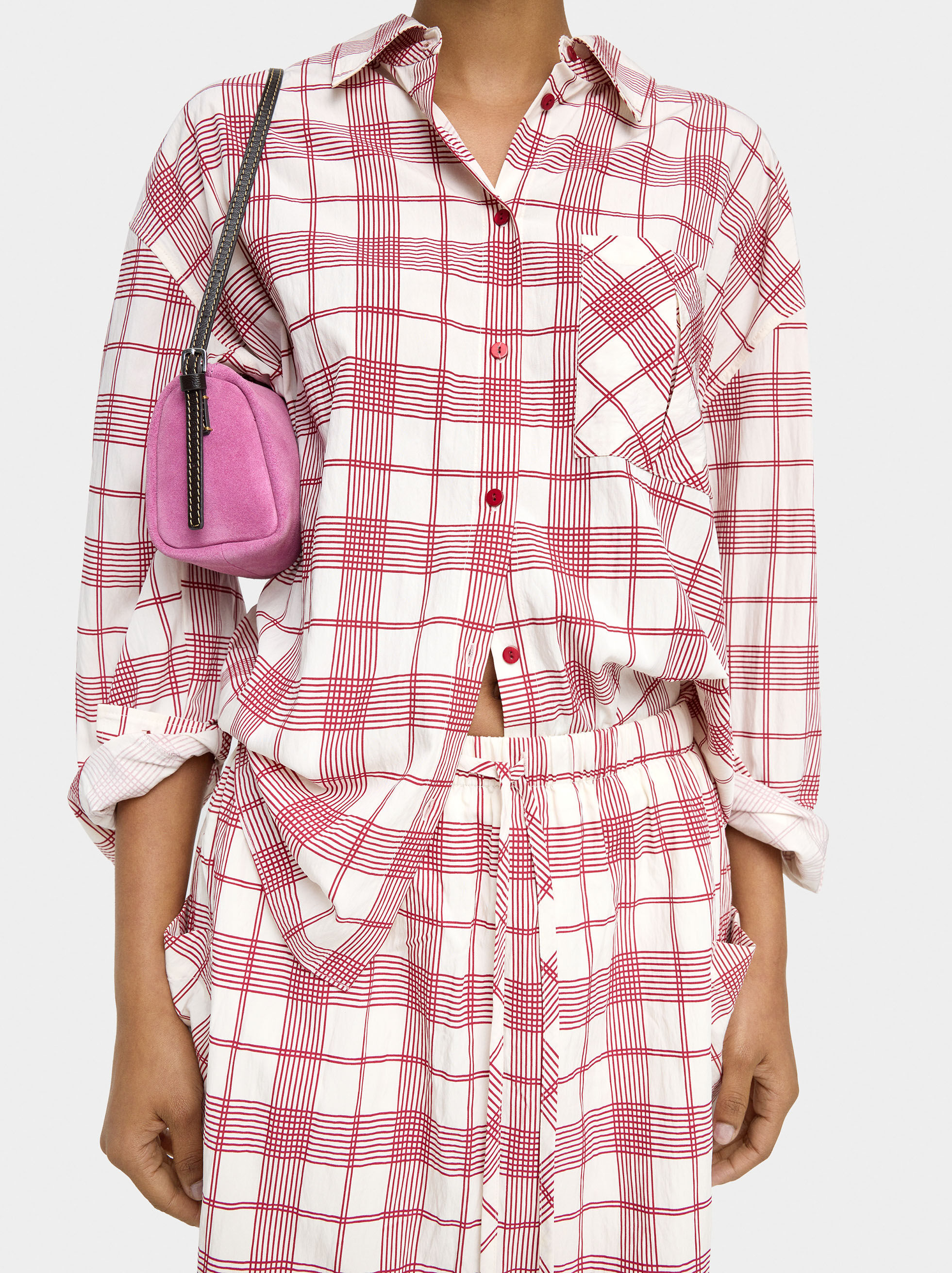 Resim Kare Desenli Cepli Gömlek