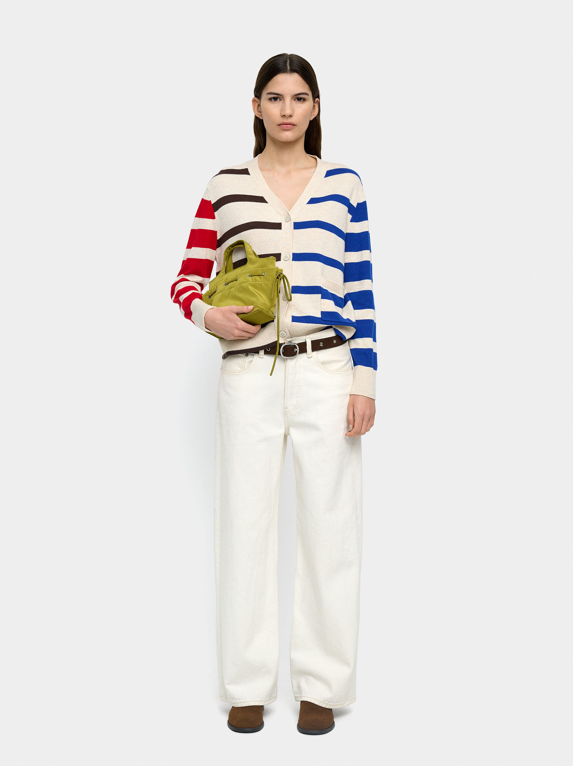 Resim Çizgili Örme Hırka