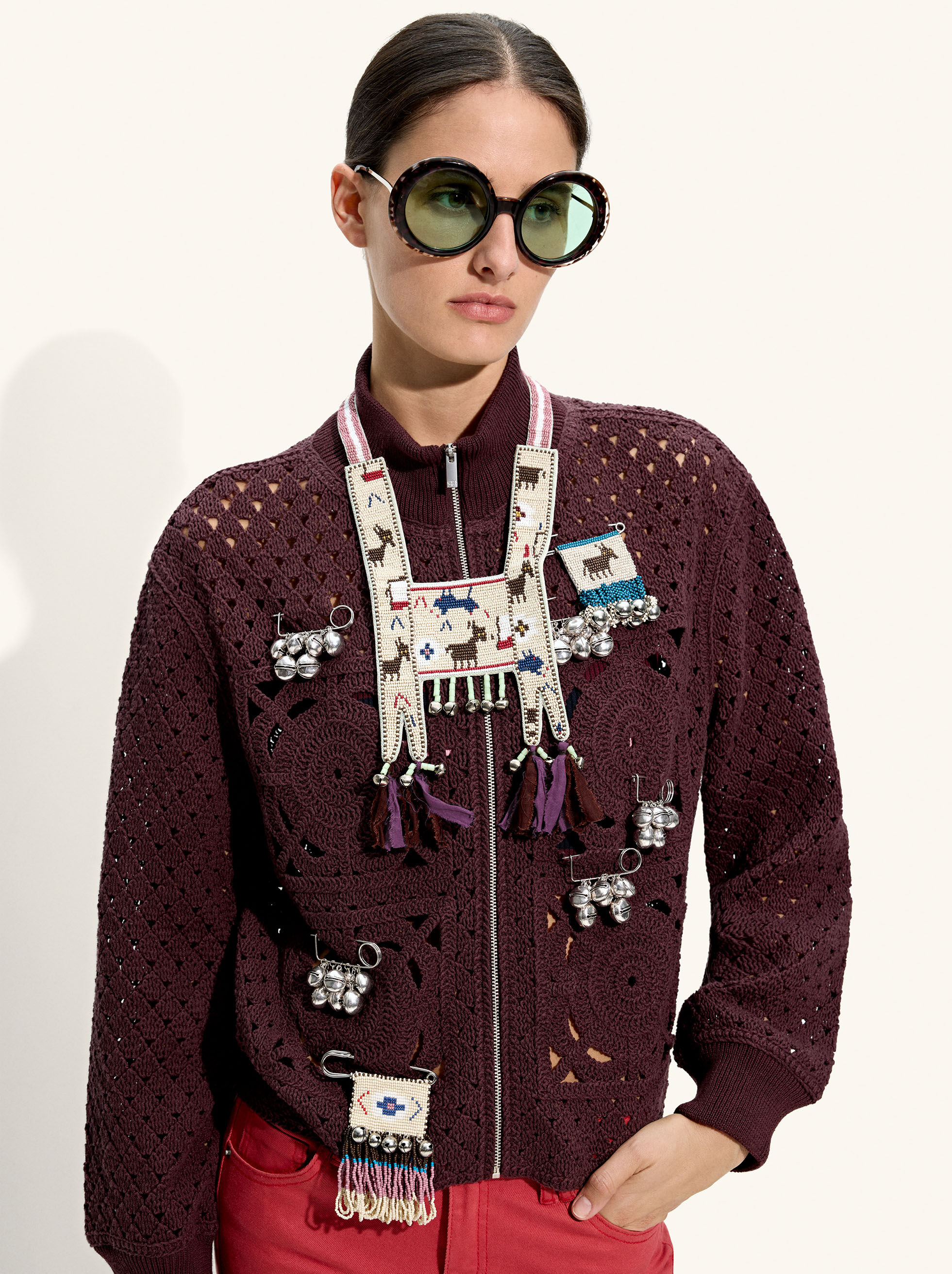 Resim Fermuarlı Örme Hırka