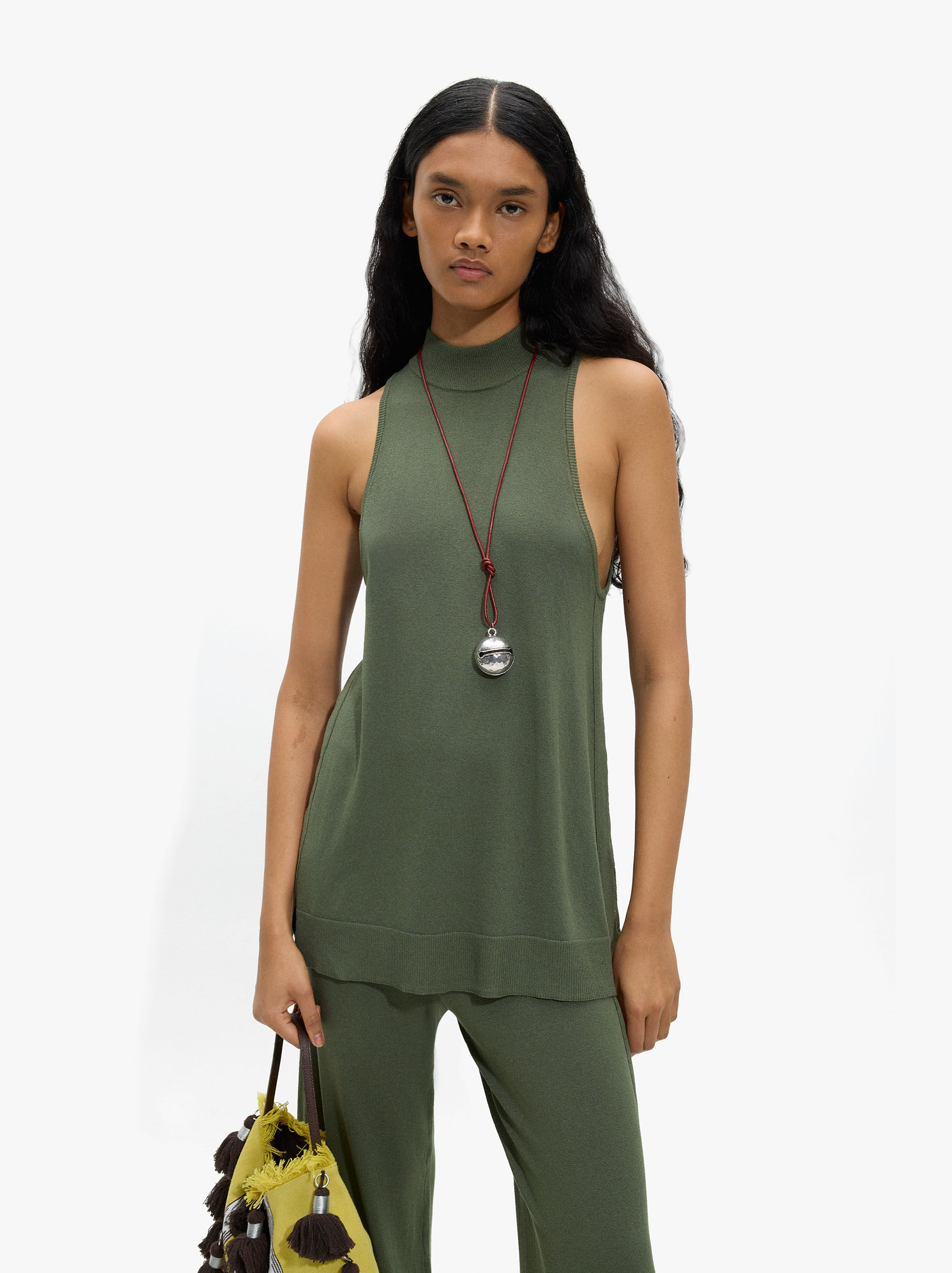 Resim File Detaylı Halter Yaka Üst