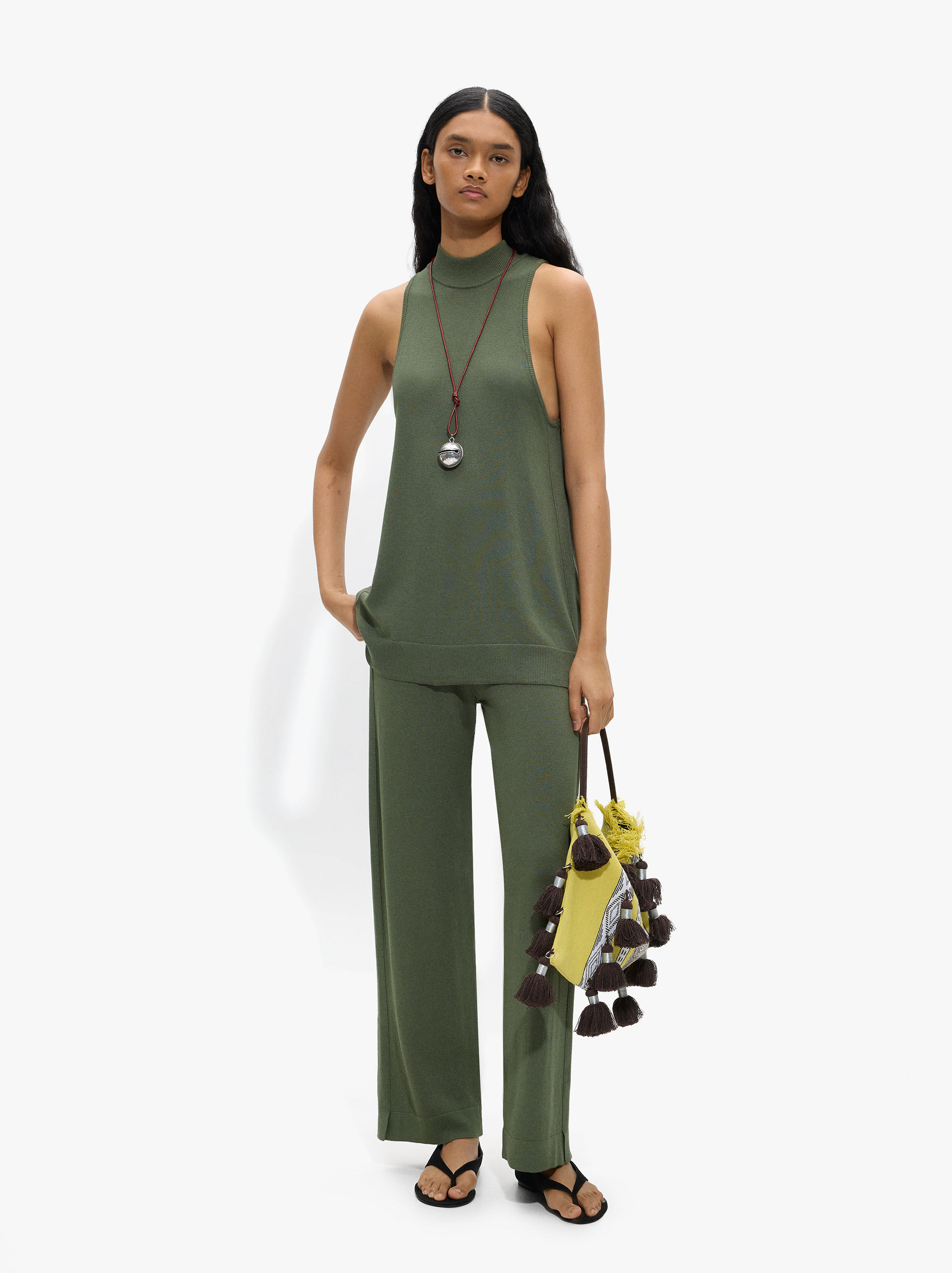 Resim Örme Bol Kesim Pantolon