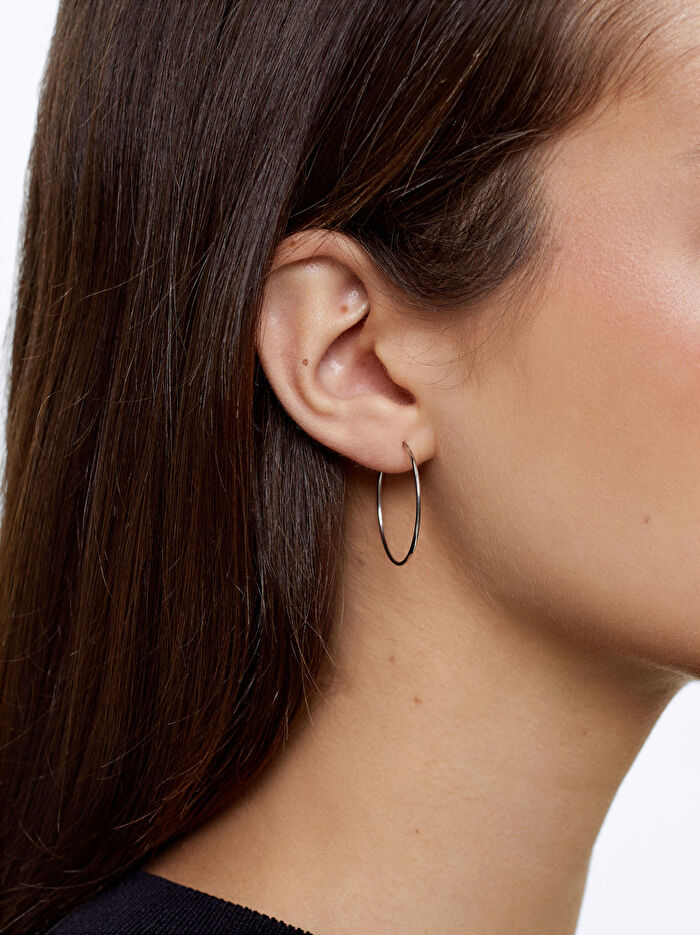 Gümüş Rengi Küçük Halka Küpe