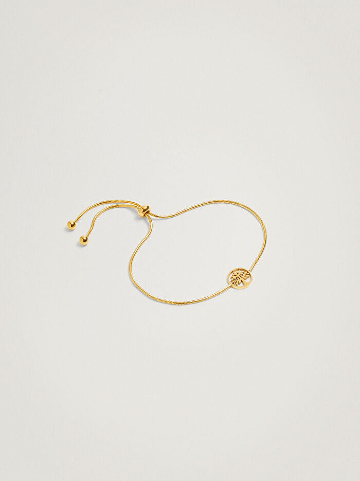 Hayat Ağacı Detaylı Çelik Bileklik