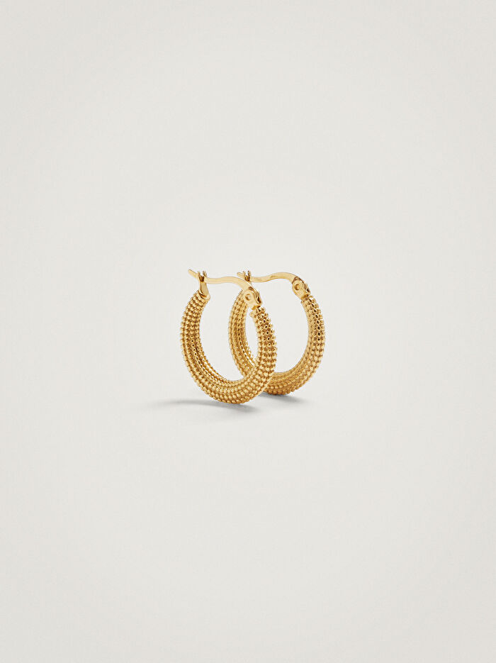 Paslanmaz Çelik Gold Halka Küpe