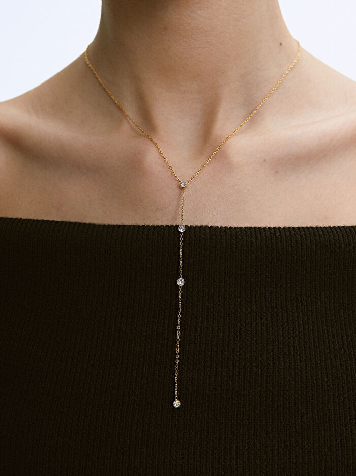 Paslanmaz Çelik Gold Kolye