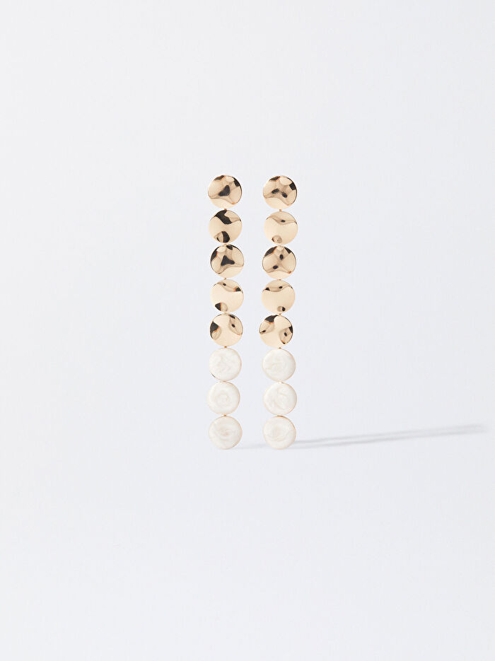 Gold Sallantılı Uzun Küpe