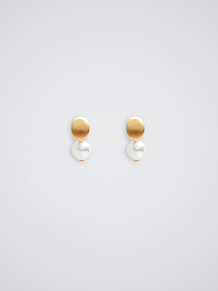 Suni İnci Detaylı Basıc Kısa Küpe