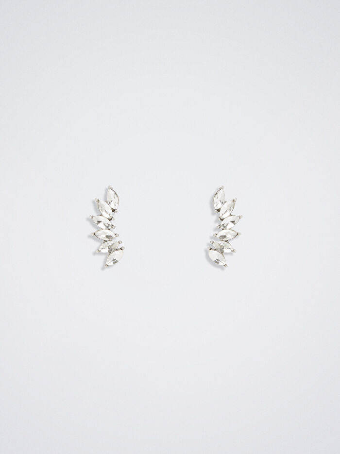 Suni Elmas Detaylı Kelepçe Küpe