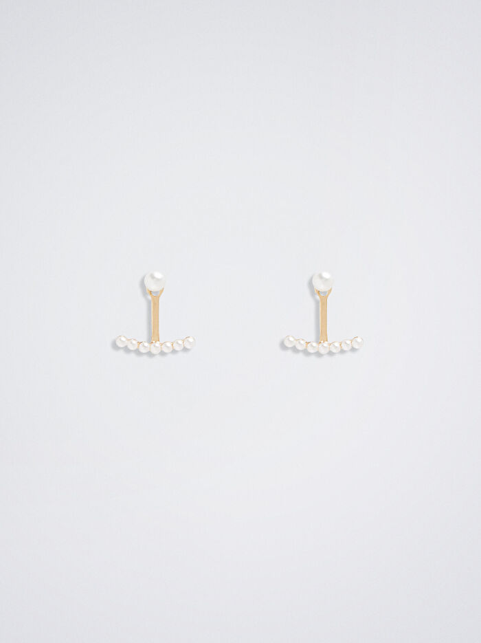 Suni İnci Sallantılı Kısa Küpe