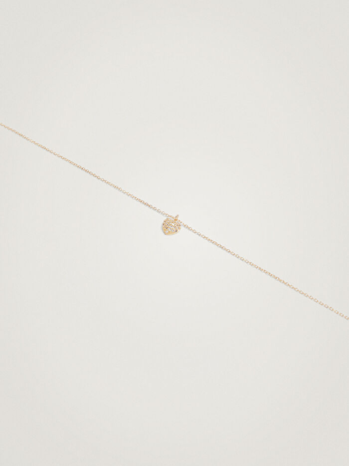 Zirkon Taşlı Kalpli Kolye