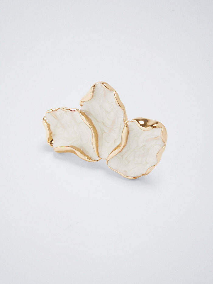 Mineli Çiçek Detaylı Küpe