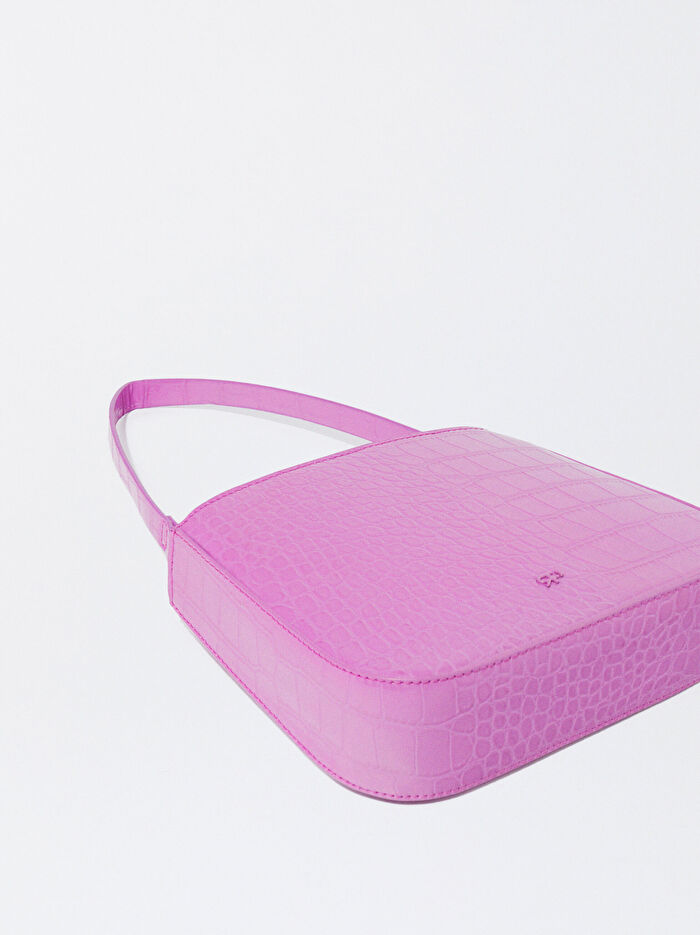 Kabartmalı Deri Efektli Party El Çantası