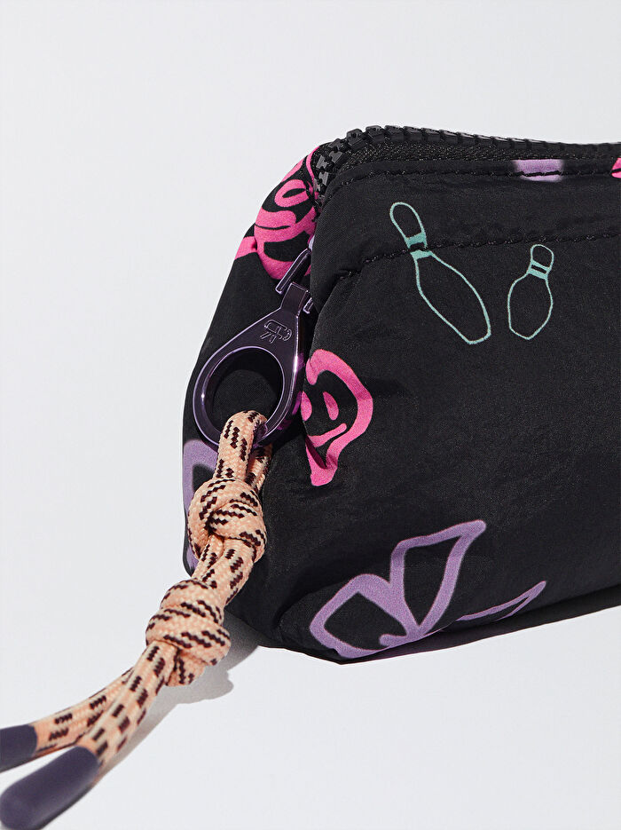 Desenli Teknik Kumaş Cüzdan