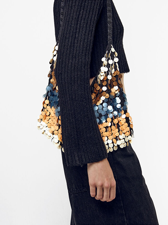 Payetli Omuz Çantası