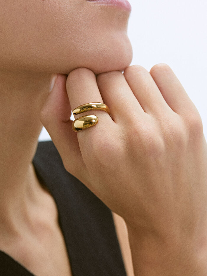 Paslanmaz Çelik Gold Yüzük