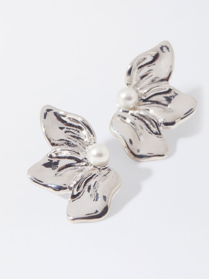 Çiçek Detaylı Küpe