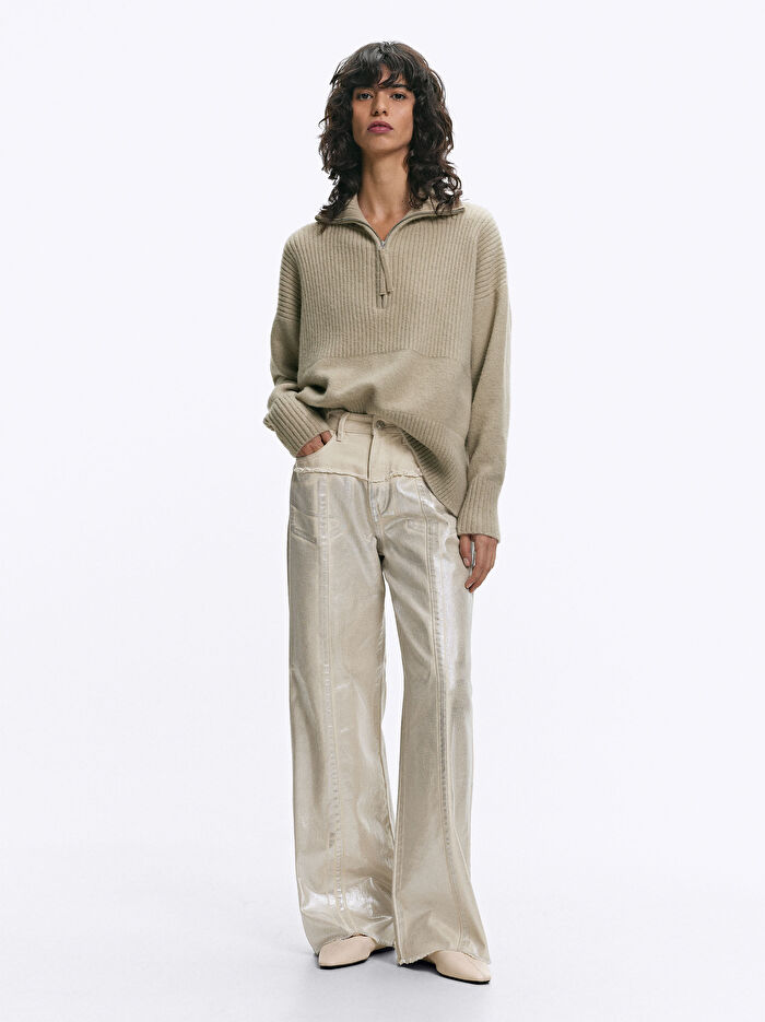 Metalik Kot Pantolon