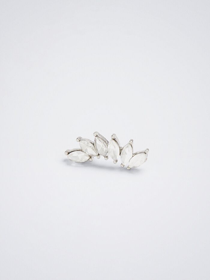 Suni Elmas Detaylı Kelepçe Küpe