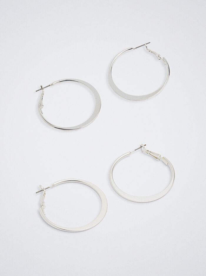 Gümüş Halka Küpe Seti