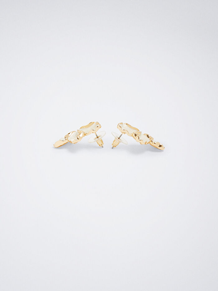 Mineli Çiçek Detaylı Küpe