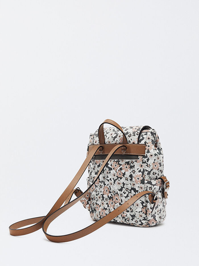 Çiçek Desenli Sırt Çantası
