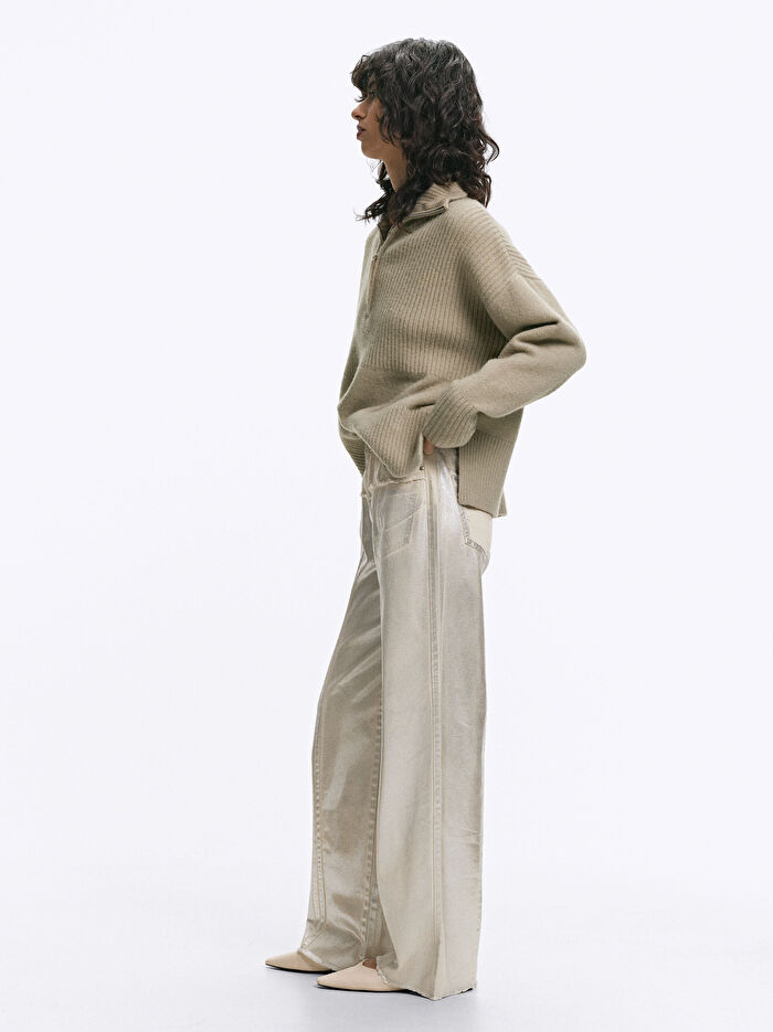 Metalik Kot Pantolon