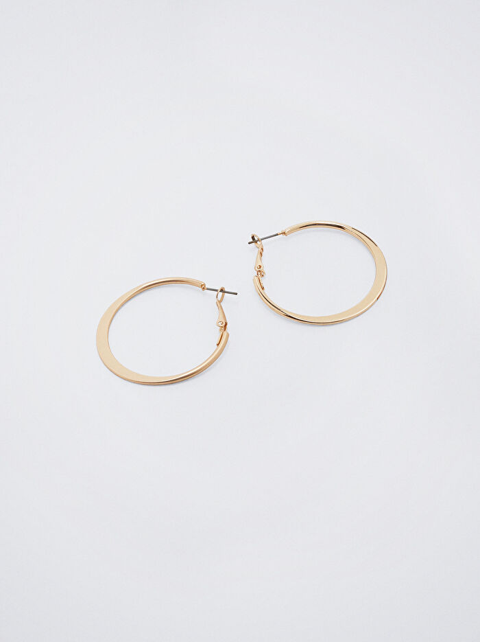 Gold Halka Küpe Seti