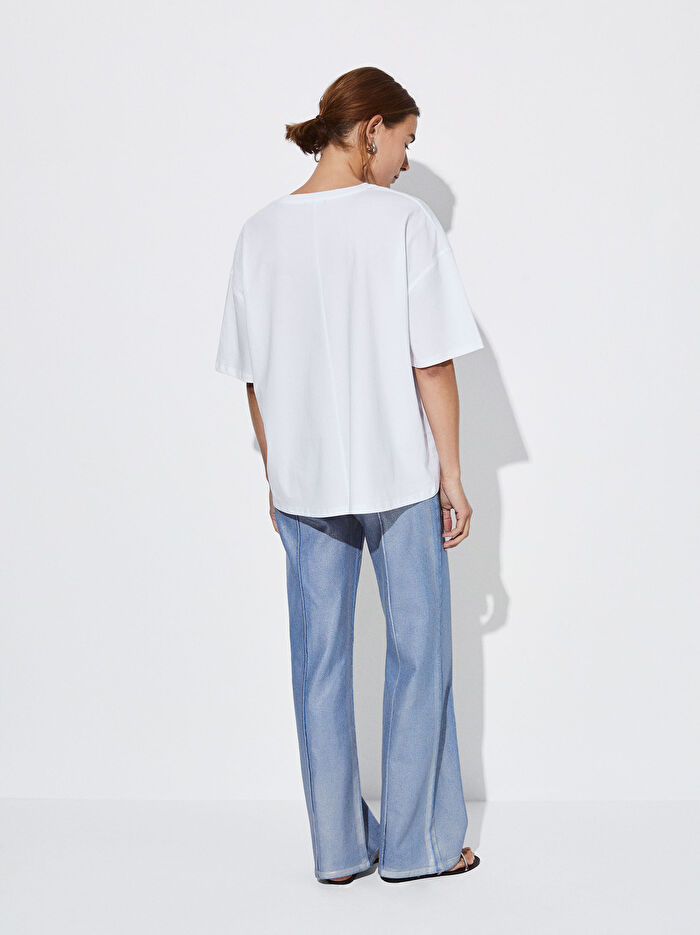 Pamuklu Cepli T-Shırt