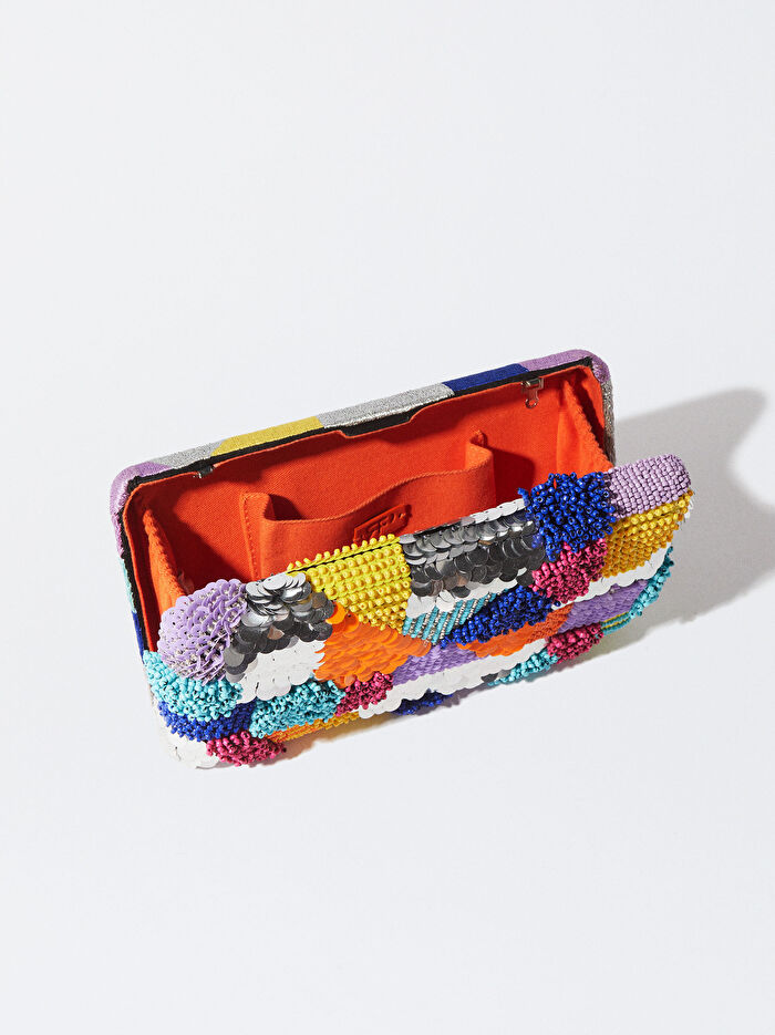 Boncuklu Party Clutch Çanta
