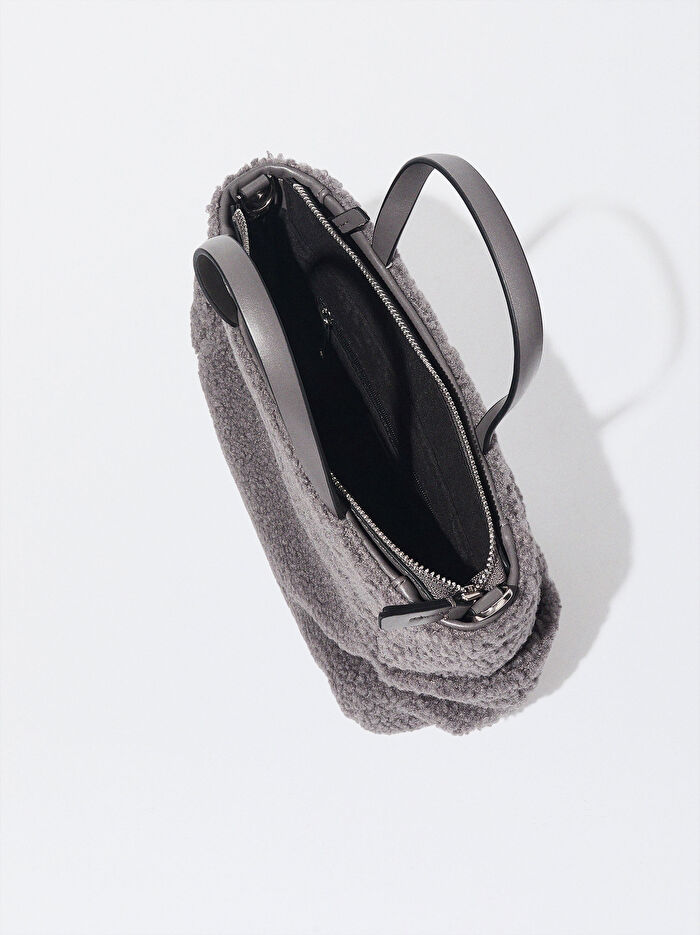 Suni Kürk Detaylı Tote Çanta