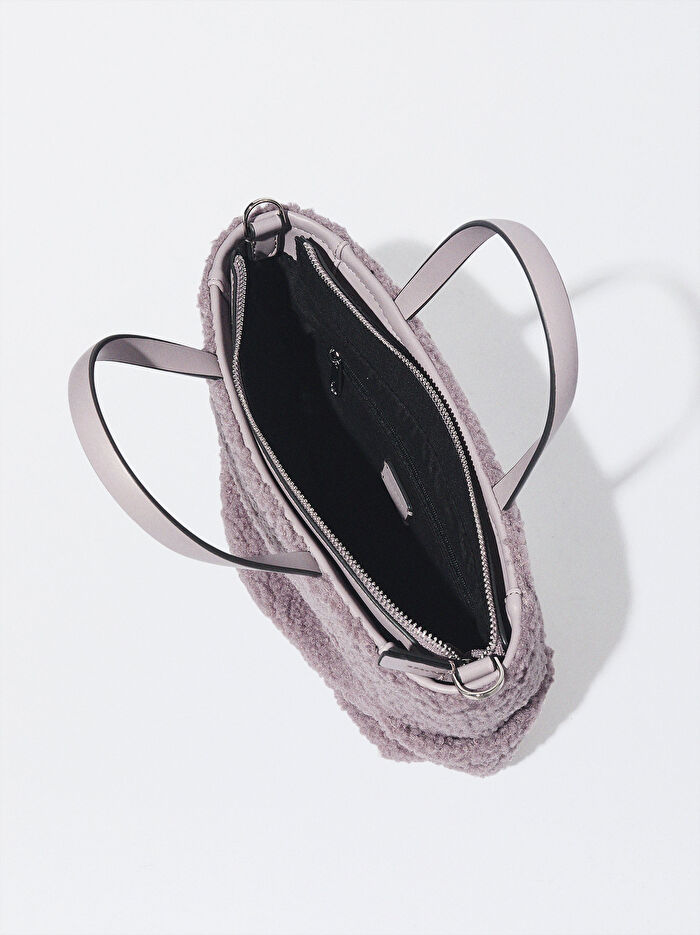 Suni Kürk Detaylı Tote Çanta