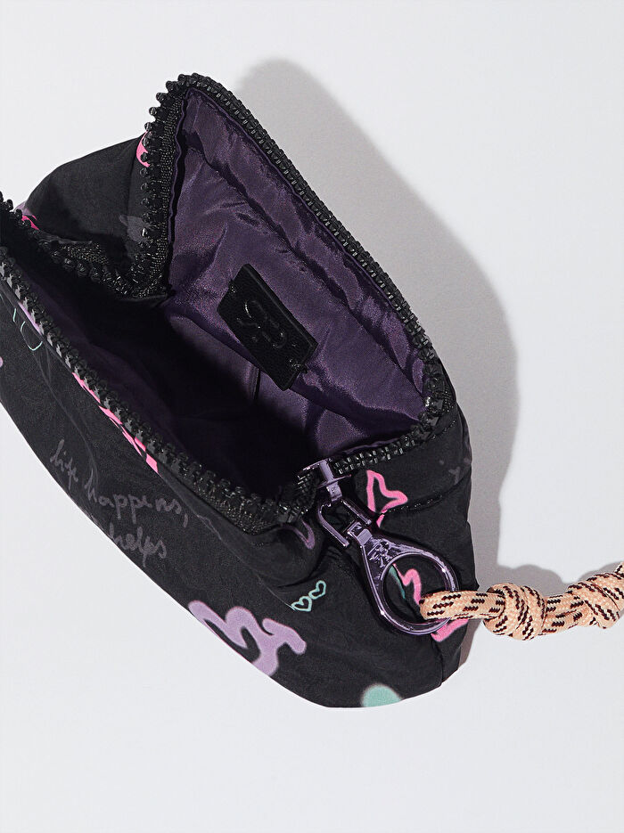 Desenli Teknik Kumaş Cüzdan