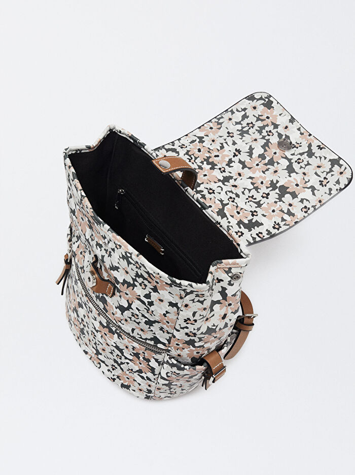 Çiçek Desenli Sırt Çantası