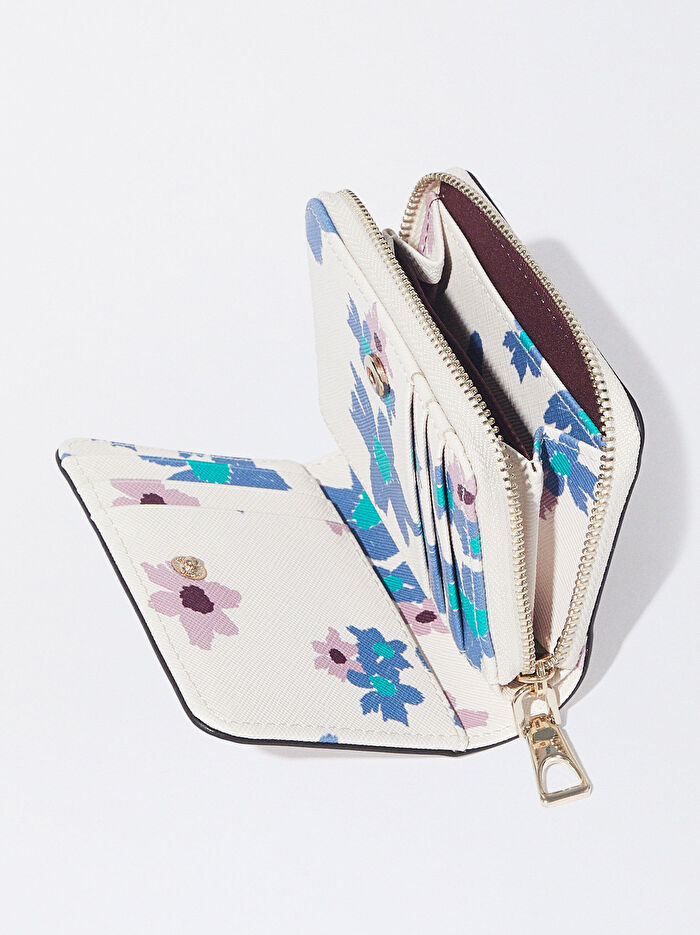 Çiçek Desenli Cüzdan
