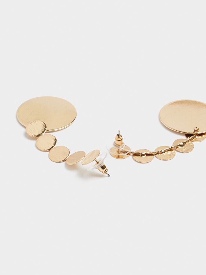 Gold Sallantılı Uzun Küpe