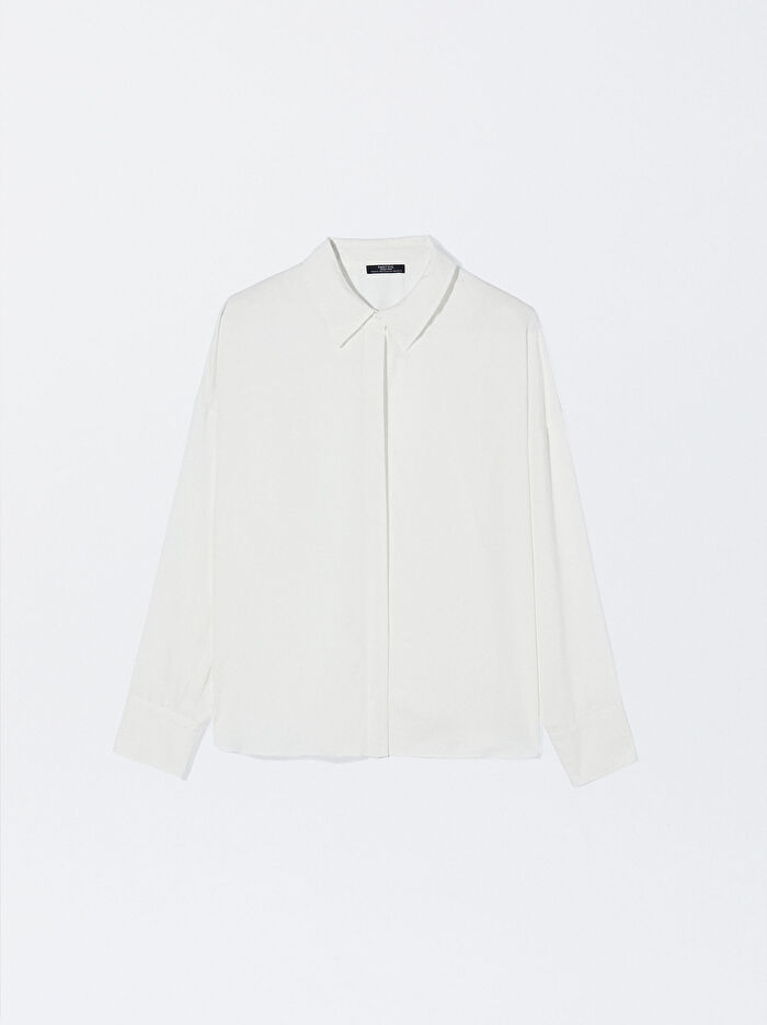 Düğmeli Uzun Kollu Gömlek