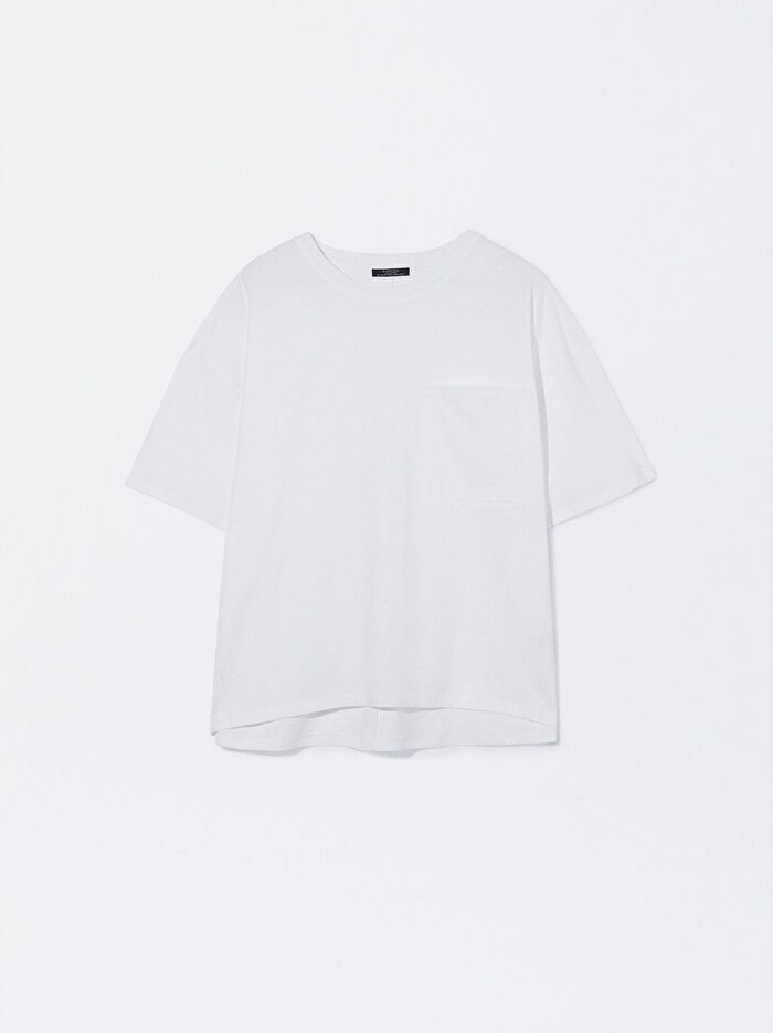 Pamuklu Cepli T-Shırt