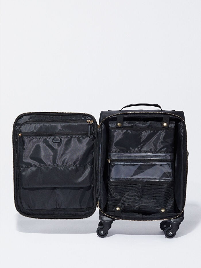 Desenli Charm'lı Kabin Boy Çekçekli Valiz