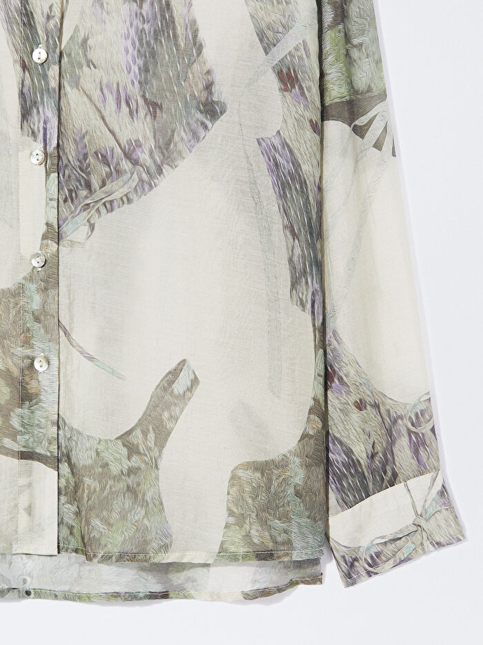 Liyosel Kumaş Desenli Gömlek