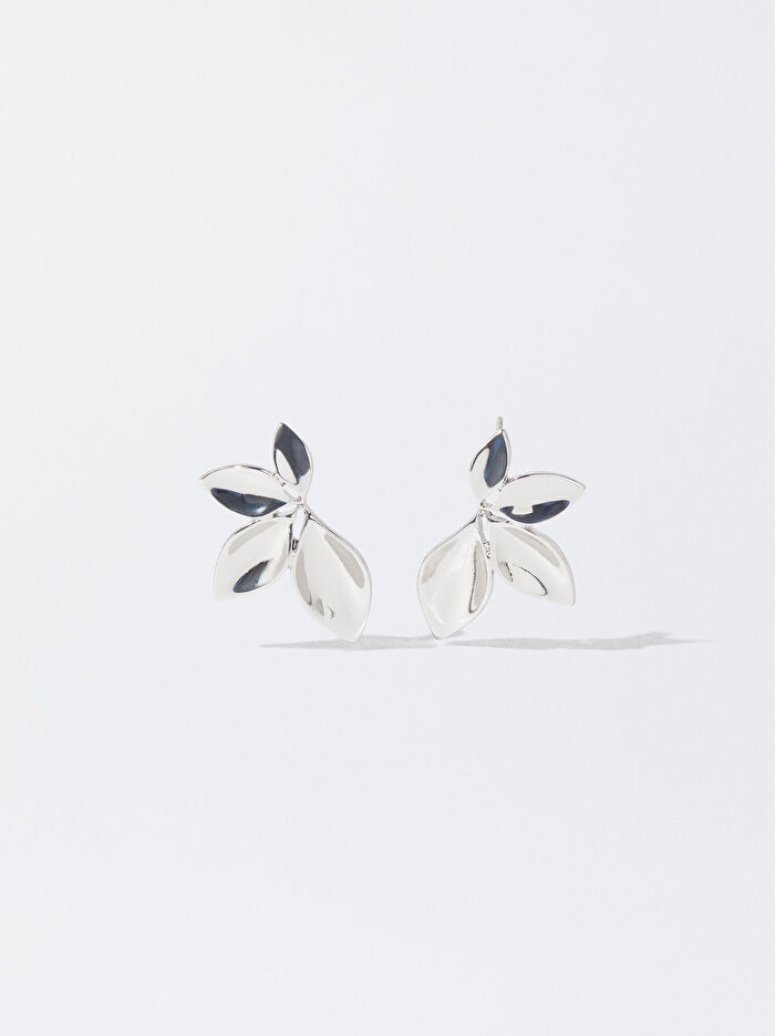 Çiçek Motifli Gümüş Küpe