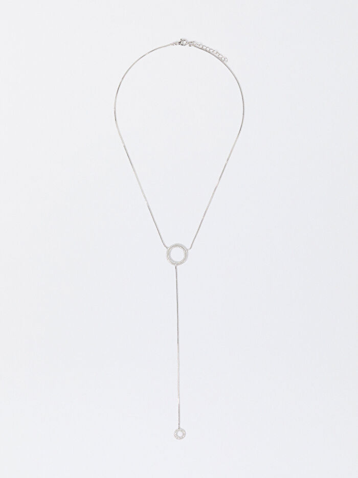 Zirkon Taşlı Gümüş Kolye